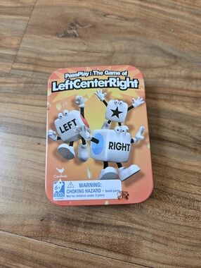 PassPlay Left Center Right Card Game Tin - Orange